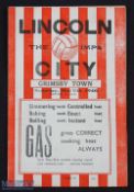 1946 Lincolnshire Cup final (replay) match programme Lincoln City v Grimsby Town 11 May 1946; has