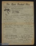 1898/1899 Ryde v Plumstead Gymnasium friendly match programme 1st September 1899 (programme No.