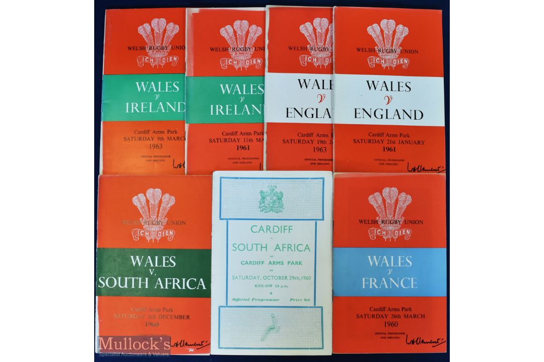 1960-1963 Welsh Super Seven Rugby Programmes (7): From 60 or so years back, both Cardiff and Wales v