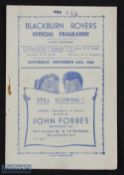1946/47 Blackburn Rovers v Grimsby Town Div. 1 match programme 30 November 1946 at Ewood Park;