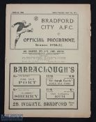 1930-31 Bradford City v Swansea Town Football Programme 7th April 1931