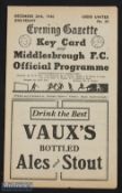 1946/47 Middlesbrough v Leeds Utd Div. 1 match programme 26 December 1946 at Ayresome Park, 4 pager,
