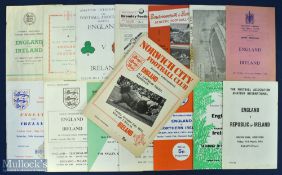 Selection of England amateur international programmes v Ireland 1949 (Norwich), 1953 (Lincoln), 1954