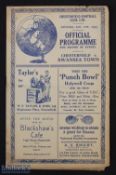 1932-33 Chesterfield v Swansea Town Football Programme 21St April 1933