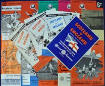 Selection of Scotland amateur international match programmes 1957 England, 1958 Ireland, Wales,