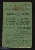 1928 Rugby League County Championship Cumberland v Glamorgan & Monmouth: At Colliery recreation
