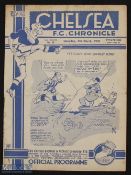 1938/39 Chelsea v Grimsby Town FAC 6th round match programme 4 March 1939 at Stamford Bridge; has
