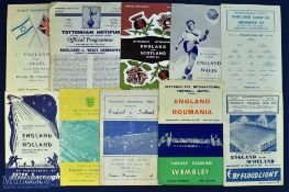 Collection of England U23s home match programmes to include 1956 Scotland, 1957 Romania, 1958