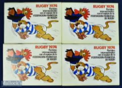 1974 France Rugby Tour of Argentina (4): A collection of 4 programmes with teams to centre pages for