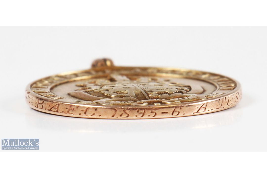 1895/96 FA Amateur Cup 9ct Gold Winners Medal awarded to Bishop Auckland's A Tucson, with Royal - Image 3 of 3