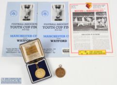 1988/89 FA Youth Challenge Cup Watford v Manchester City Winners Gilt Medal belonging to Watford