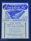 Pre-War 1937/38 Everton v Huddersfield Town Programme 25 September 1937 in excellent condition, no
