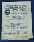 Pre-War 1930/31 Chester v Port Vale Programme 3 April 1931 – Chester's last season as a Non-League