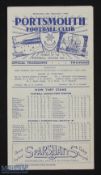 1948-49 Portsmouth V Danish National XI Football Programme, 21st September 1949
