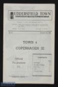 1946-47 Huddersfield Town v Copenhagen XI Football Programme 4th December 1946