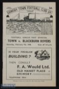 1947/48 Grimsby Town v Blackburn Rovers Div. 1 match programme 7th February 1948; slight crease,