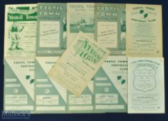 Selection of Yeovil Town home match programmes to include 1949/50 Gillingham (FAC), 1952/53 Weymouth