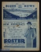 1937/38 Birmingham City v Grimsby Town Div. 1 match programme 2nd October 1937; small mark, creases,