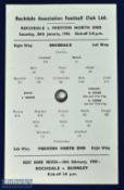 1944/45 Rochdale v Preston NE war league north match programme; 20 January 1945 at Spotland,