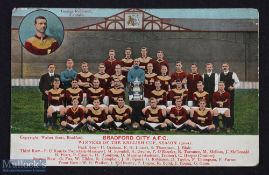 1910-11 Bradford City Football Club Postcards printed postcard, of the team of winners of the