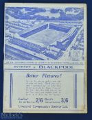 Pre-War 1938/39 Everton v Blackpool Programme 24 December 1938 in excellent condition, no writing