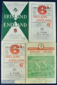 1948-1957 Ireland Home programmes (4): Really worn (but hey: Triple Crown!) v England at Twickers