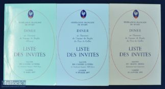 French Rugby Dinner Items (3): From games between France & Wales in 1975 and 1977, plus Scotland