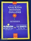 N Transvaal XV v World XV 1993 Rugby Programme: Naas Botha lined up against world stars like Gavin