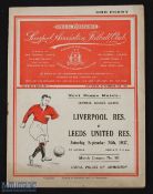 1937/38 Liverpool v Grimsby Town Div. 1 match programme 18 September 1937 at Anfield; fair