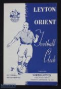 1950-51 Leyton Orient v Northampton Football Programme 7th September 1950