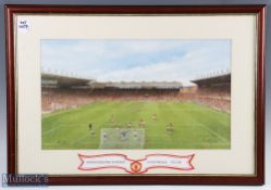 Matt Busby Signed Manchester United Football Club limited edition colour print also signed by the