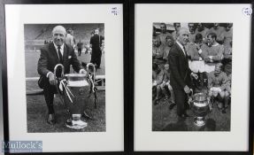 2x Matt Busby Manchester United Prints Bobby Charlton Signed Manchester United black and white print