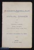 1928 Blackheath Rugby Club Annual Dinner Menu: 4pp cream foldover card, November 1928, Toasts,
