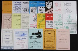 Selection of Norfolk/Suffolk football programmes to include 1956 Long Melford v Lowestoft Town