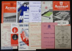Selection of football programmes to include 1955/56 Chelsea v Burnley (FAC 3rd replay at Arsenal),