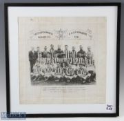 1931 Framed West Bromwich Albion FA Cup Finalists Football handkerchief, printed with team