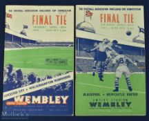 1949 FAC final Wolverhampton Wanderers v Leicester City match programme; 1951 FAC final Blackpool