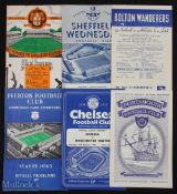 1954/55 Manchester Utd away match programmes Wolverhampton Wanderers, Everton, Portsmouth,