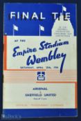 1936 FAC final match programme Arsenal v Sheffield Utd at the Empire Stadium, Wembley; fair/good