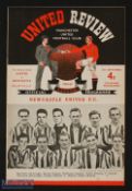 1952 Charity Shield match programme Manchester Utd v Newcastle Utd 24 September 1952, 5.15pm kick-