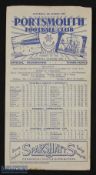 Autographed football programme 1951/52 Portsmouth v Newcastle Utd (FAC) – signatures of Froggatt (