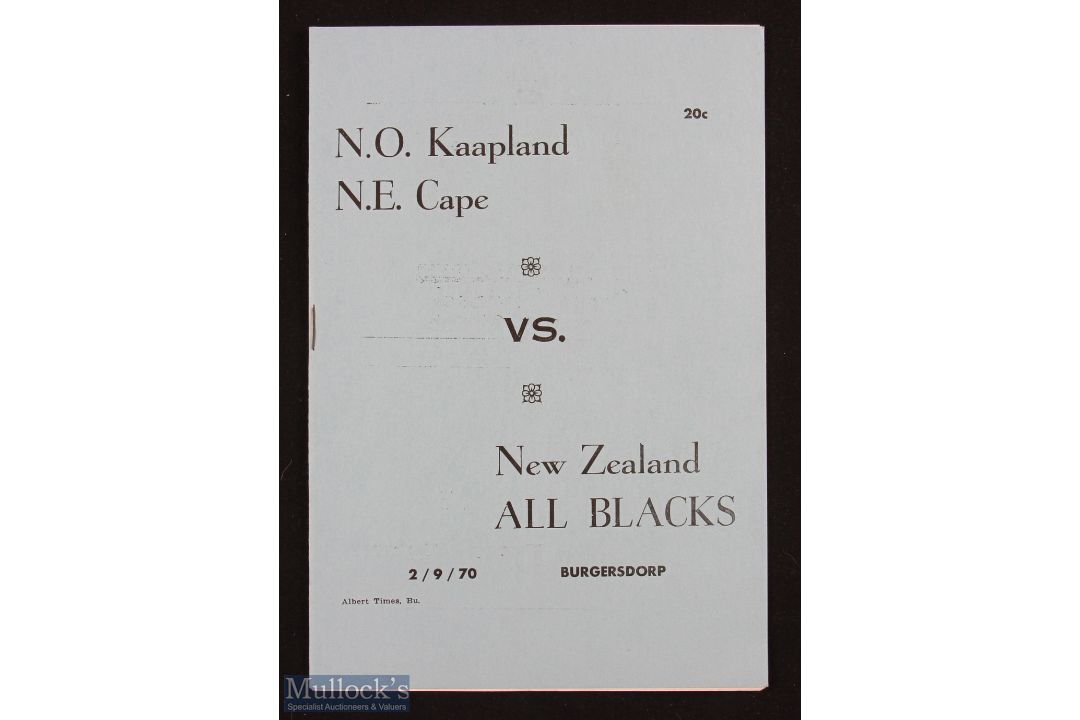 Rare 1970 N East Cape v All Blacks Rugby Programme: Try to find another….defies Googling, immaculate