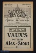 1945/46 War League North Middlesbrough v Grimsby Town, 4 pages programme 2 March 1946; slight edge