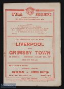 1946/47 Liverpool v Grimsby Town FAC 4th round match programme 25 January 1947; rusty staple