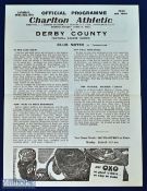 1945/46 Charlton Athletic v Derby County league south 20 April 1946 (FA Cup final rehearsal); single