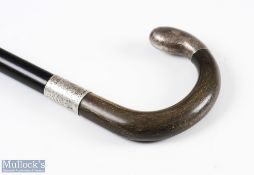 1924 Gatewen Football Club Hallmarked Silver Collared Presentation Walking Stick collar engraved '