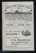 1947/48 Grimsby Town v Stoke City Div. 1 match programme 13 March 1948; crease, o/wise fair