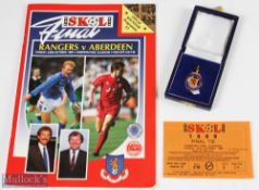 1989/90 Scottish Football League The Skol Cup Final Tie Runner Up 9ct Gold and Enamel Medal with