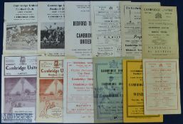 Selection of Cambridge Utd home match programmes 1955 v March Town (Cambs. FA final), 1956 v Wisbech