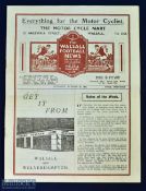 1946/47 Walsall v Brighton & Hove Albion Div. 3 (south) 26 October 1946 match programme; fold, o/